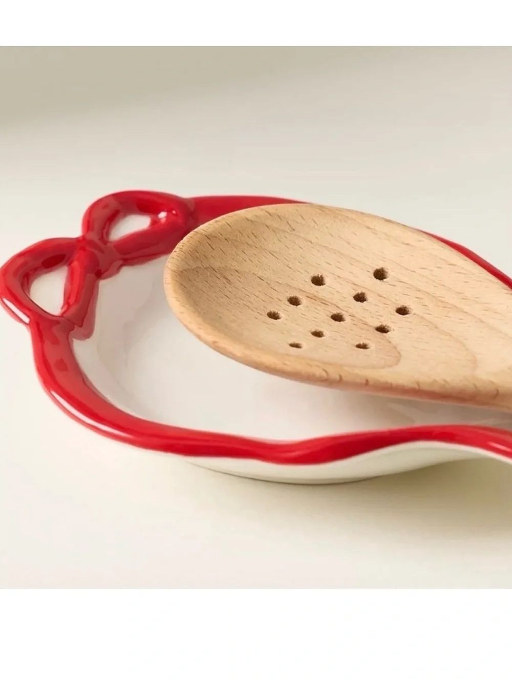 Anthropologie Red Ribbon Spoon Rest